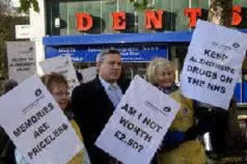 Paul Holmes protesting against NICE (National Institute for Health and Clinical Excellence) decision