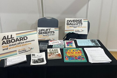 Lib Dem Disability Association conference stall