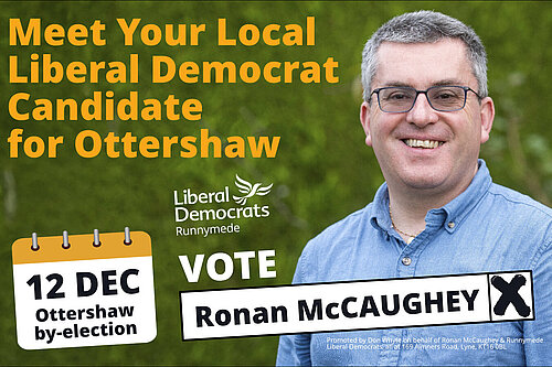 Picture of Ronan McCaughey Ottershaw By-Election candidate Dec 24