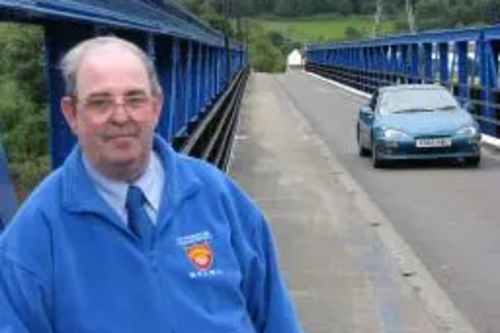 Newburn councillor Mike Lynch at the re-opened Newburn Bridge