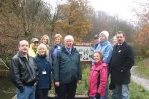 Councillors Elwyn Watkins, Wera Hobhouse, Paul Rowen MP and the Friends of Healey Dell.