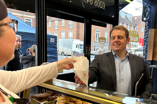 Luke Taylor in a bakery