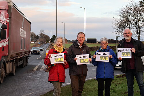 Tim with local Lib Dem councillors on the A66