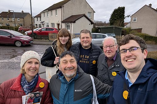 Susan Murray and Marthos Christoforou out with Lib Dem Campaigners.