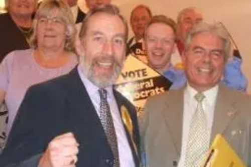 Group of Lib Dems celebrate victory