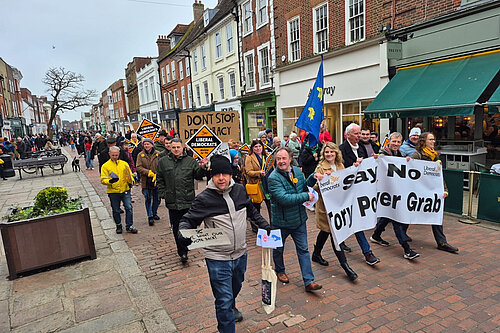 March against cancelled elections, Chichester West Sussex