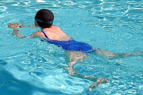 Woman swimming in a pool