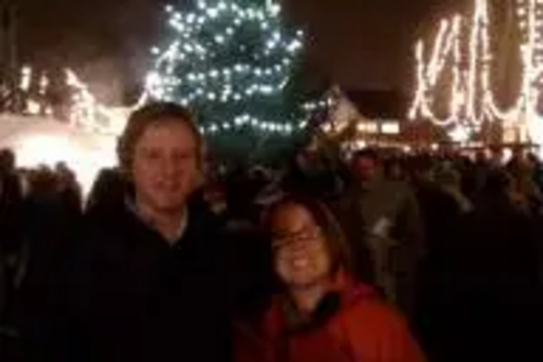 Sarah Sinclair and Paul Fellows at the Tettenhall Christmas Lights lighting