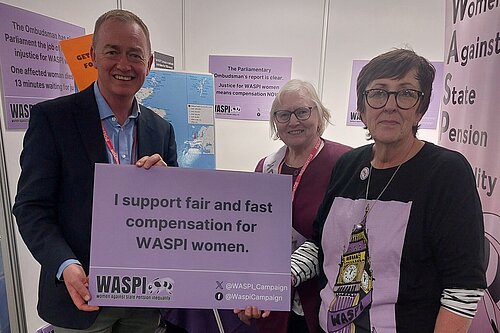 Tim alongside WASPI campaigners