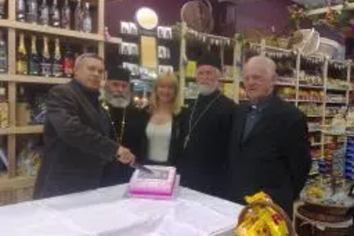 Paul and the Priests help Deli owner Svetlana open Baboushka