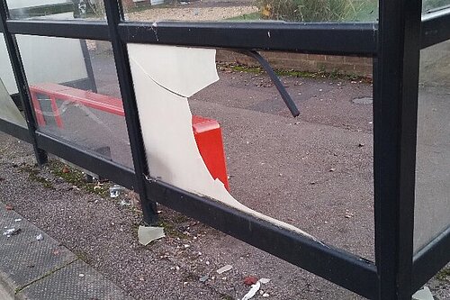 Damage to Queen's Drive bus stop