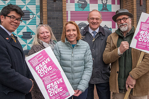 Helen with Civic Centre campaigners