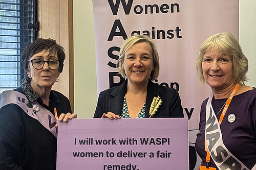 Lisa Smart MP meets the WASPI campaign at Parliament