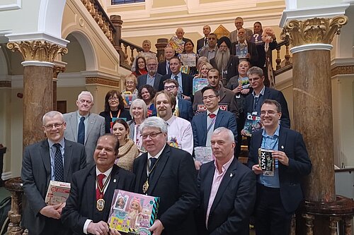 Councillors presenting gifts