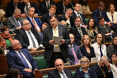 Martin Wrigley speaking in the House of Commons