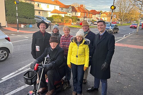 Councillors and Residents in front of the new Canford Lane crossing