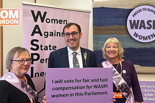 Tom Gordon with WASPI women campaigners in Parliament