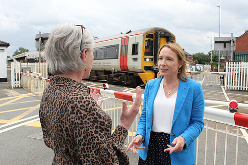 Helen with local train