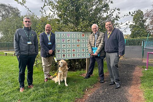 Steve outside Mayfield School with head teacher and Ward councillors